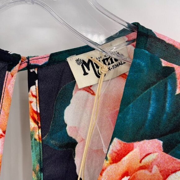 Show Me Your Mumu Size XS Blue Multi Rocky Rose Floral LS One Piece Jumpsuit - Picture 3 of 8